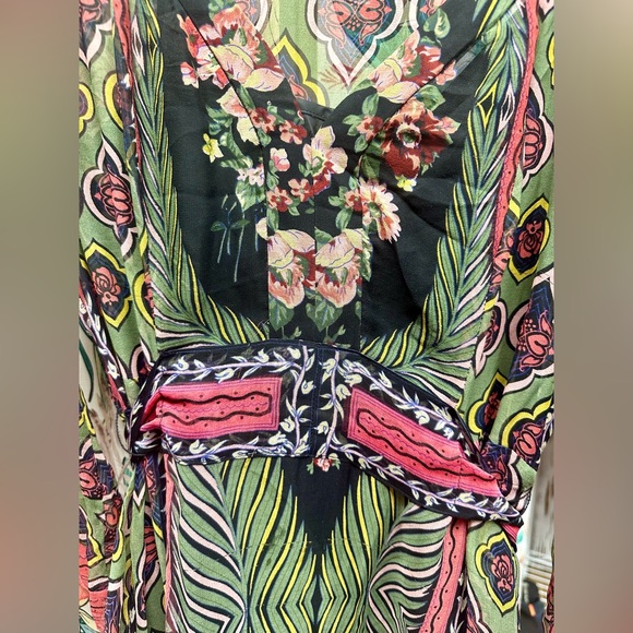 Bohemian Silk Multicolor Dress By Mixit Size 12 - Picture 2 of 5